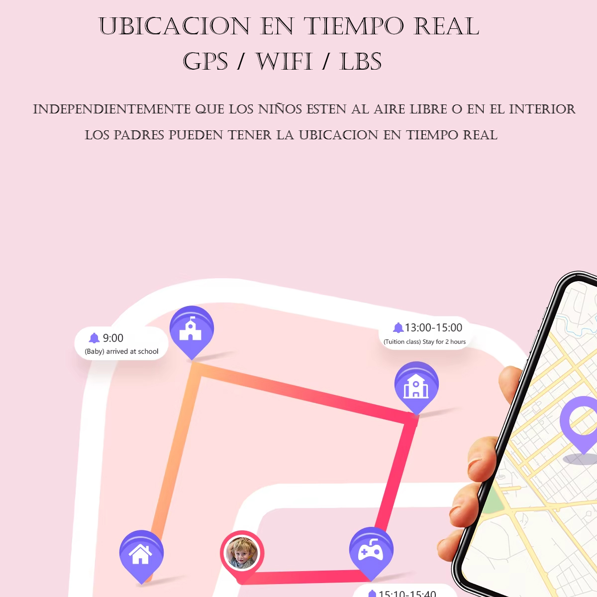 GPS CRIANÇA COR DE ROSA - Imagen 8