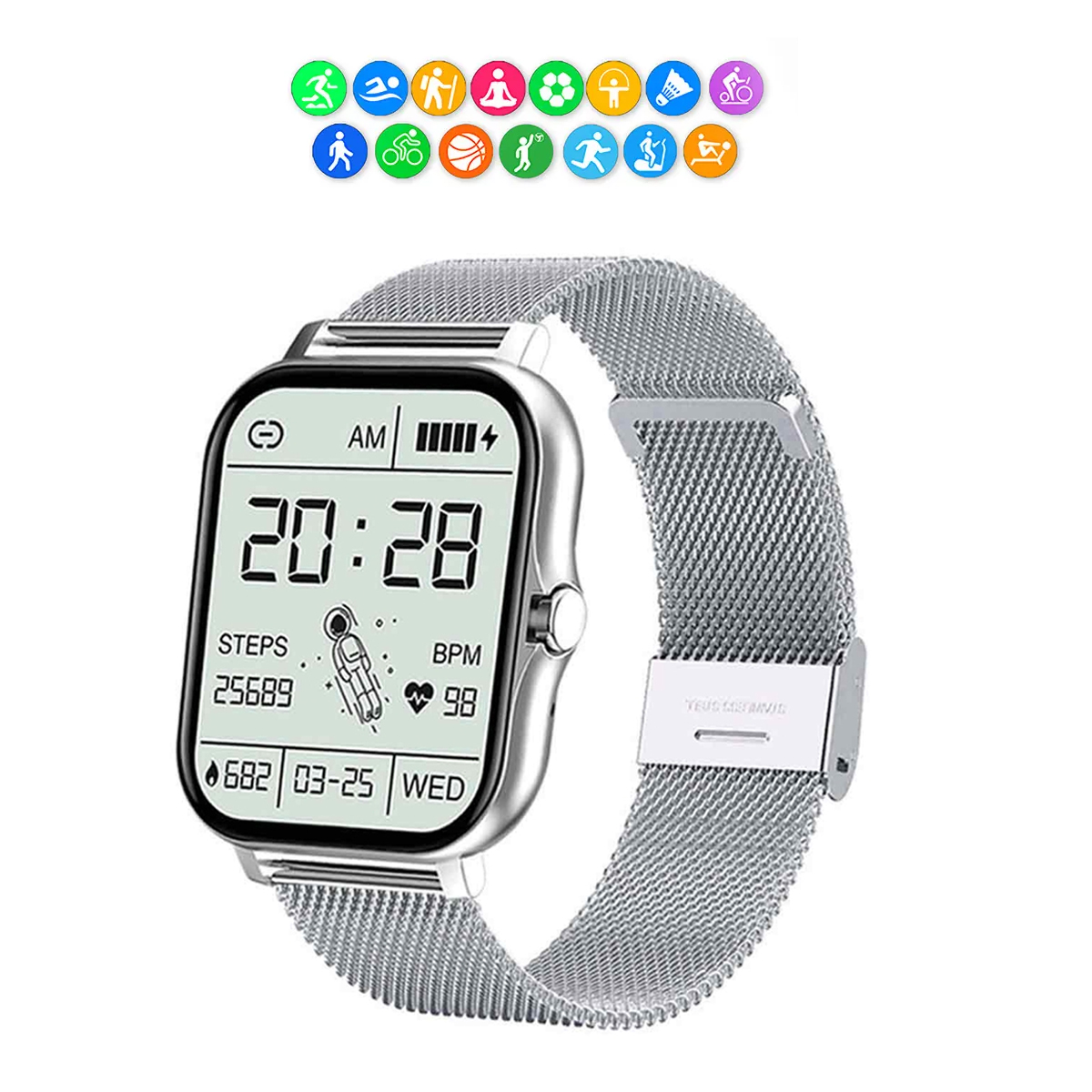 SMART WATCH BLUETOOTH PRATEADO - Imagen 3